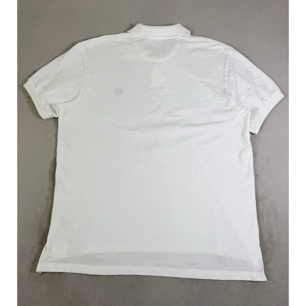 Chaps Stretch Polo Shirt Men's XL White Embroidered‎ Logo Casual Golf Polo
